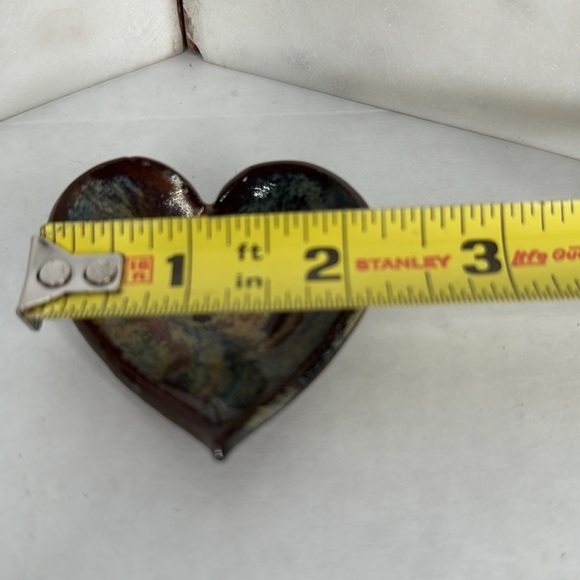Tater Knob Pottery and Farm Heart Trinket Tray with Earthy Tones lot M16 - Picture 6 of 6